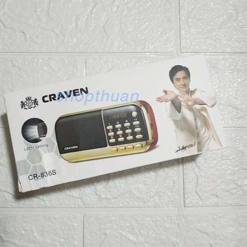 Loa Craven CR-836s 2 Pin - Có Đèn Pin Nghe Thẻ Nhớ USB