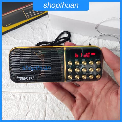 Loa BKK K51 2 pin có đèn pin nghe usb , thẻ nhớ, FM radio