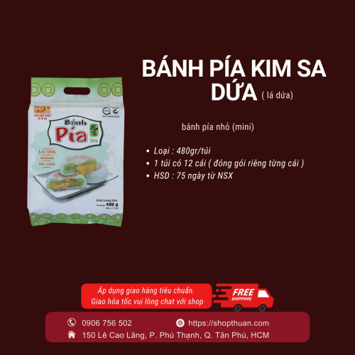 Bánh pía kim sa dứa Tân Huê Viên 480g