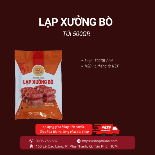 Lạp xưởng bò Tân Huê Viên ( túi 500g)