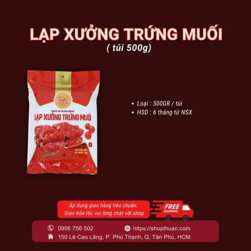 Lạp xưởng trứng muối Tân Huê Viên ( túi 500g)